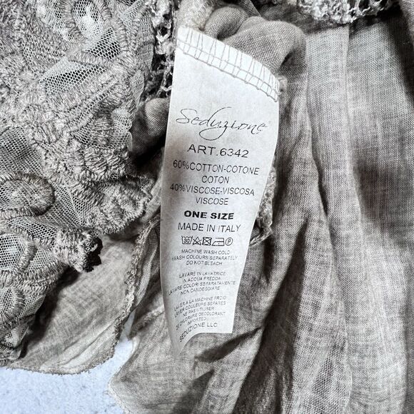 Seduzione Blouse Tunic Size One Size Brown Italy to Wear Layered 3/4 Sleeve - Picture 10 of 11